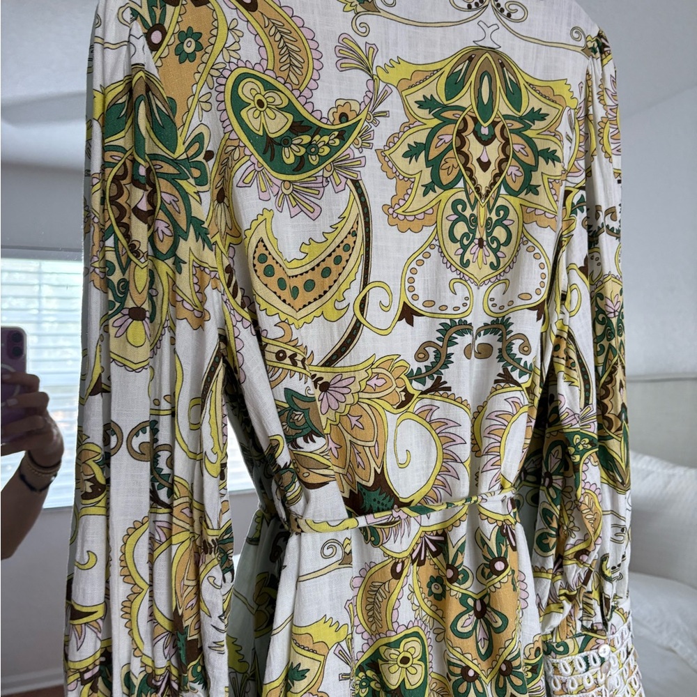 Arabessa Elegant High neck 100% Linen Paisley Print Dress. Never worn - Picture 4 of 5